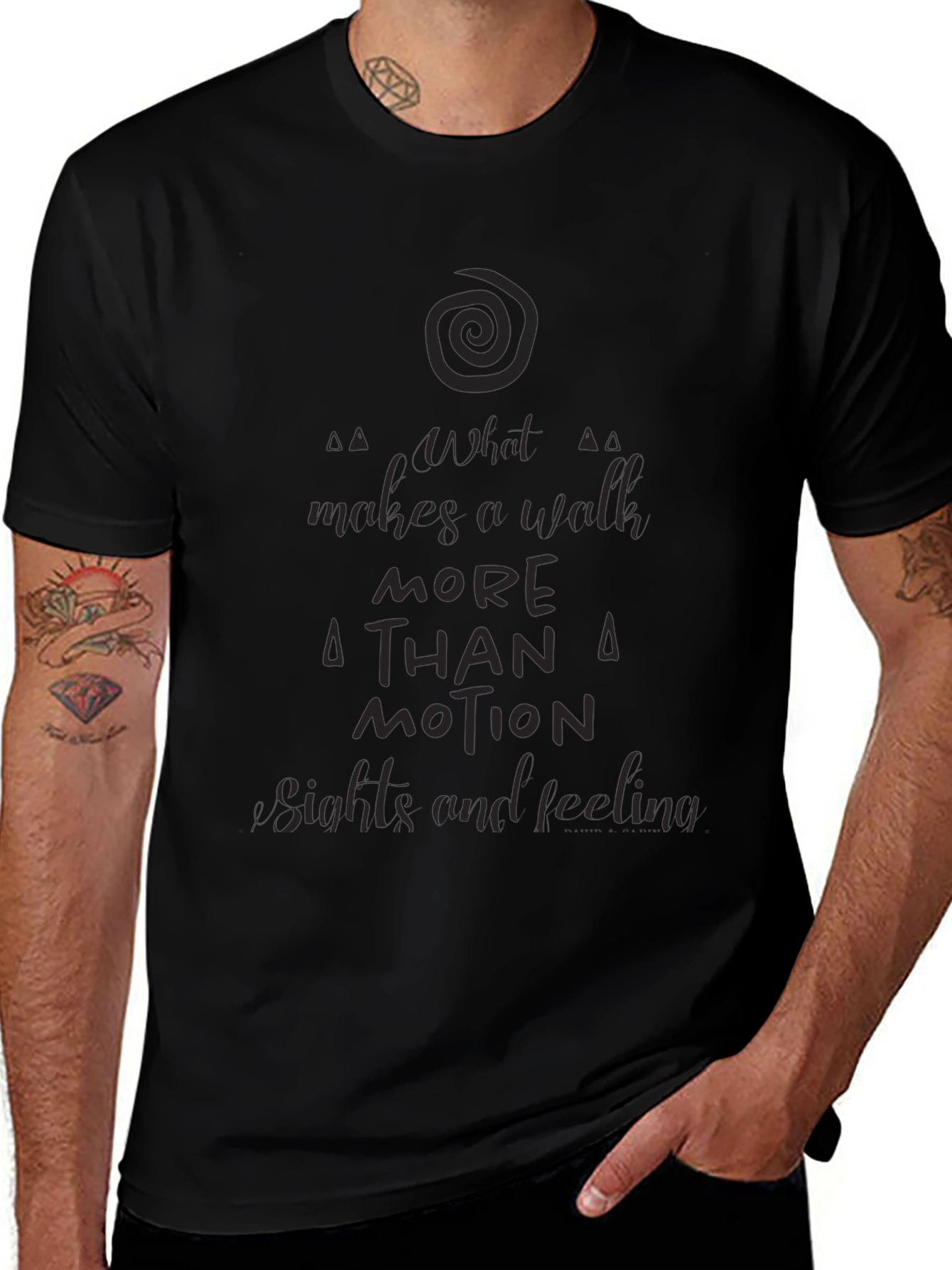 Inspirational Black Graphic T-Shirt - Walk & Motion