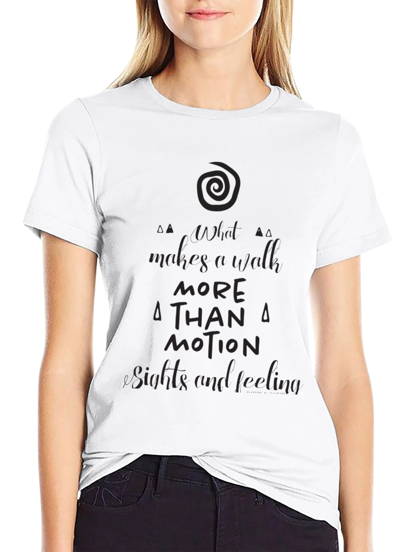 Inspirational Black Graphic T-Shirt - Walk & Motion