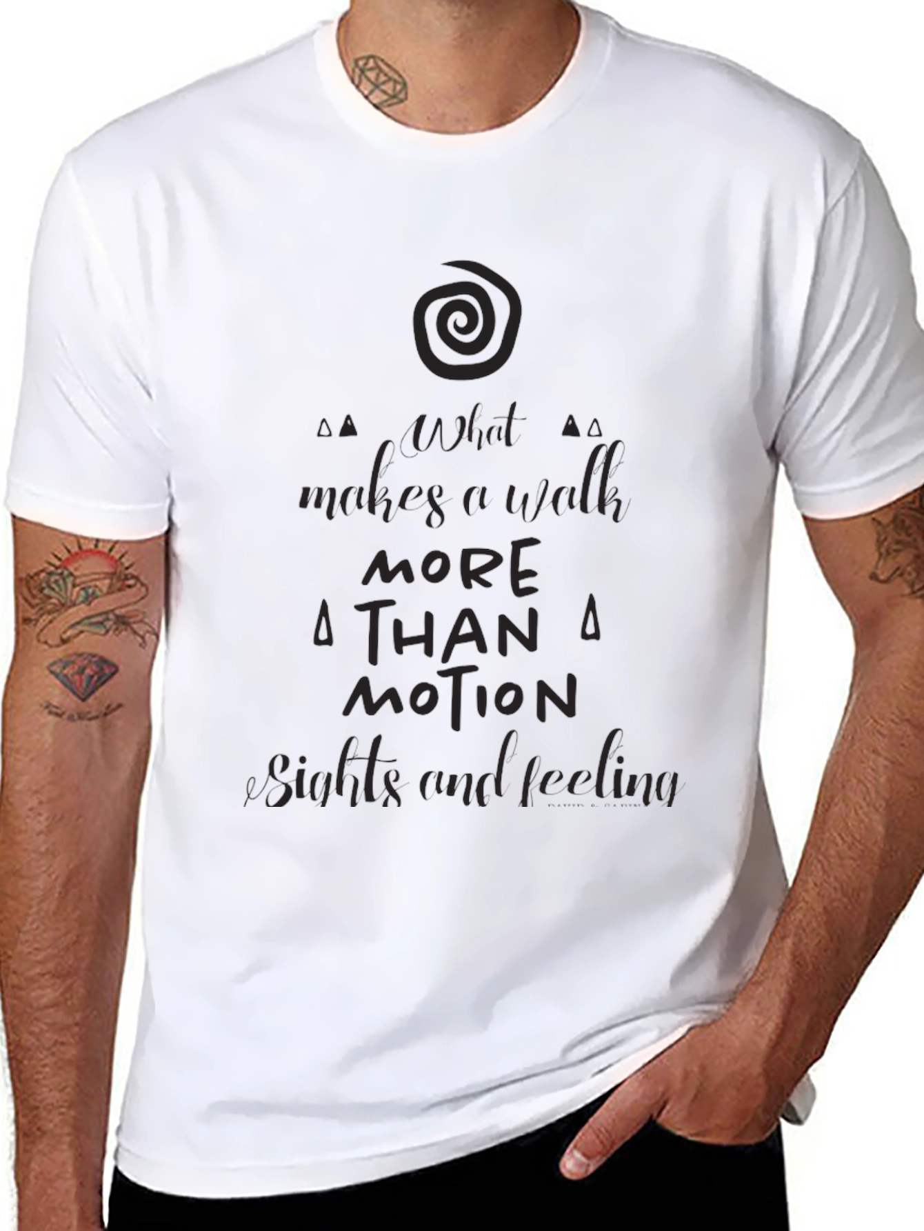 Inspirational Black Graphic T-Shirt - Walk & Motion