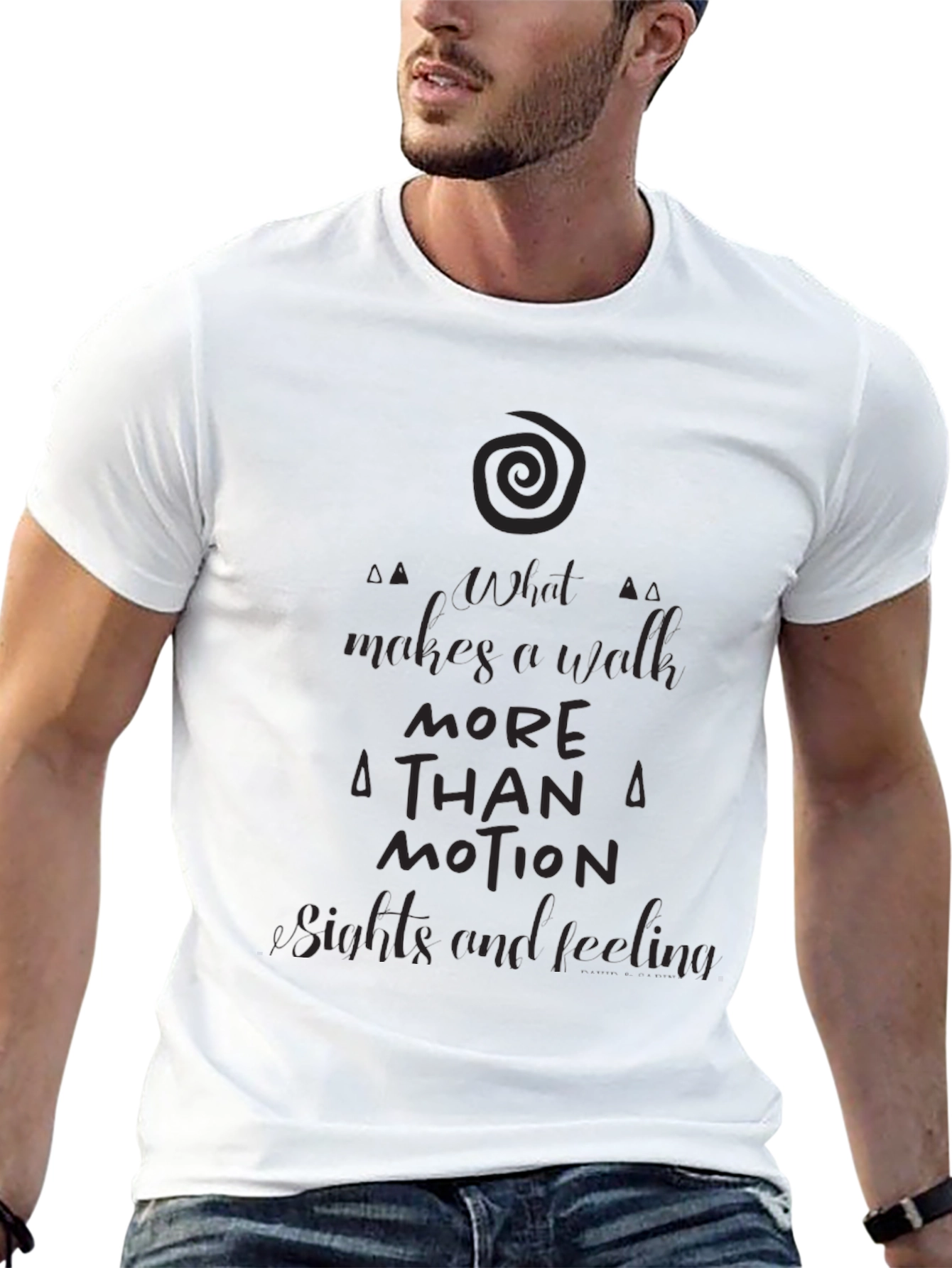 Inspirational Black Graphic T-Shirt - Walk & Motion