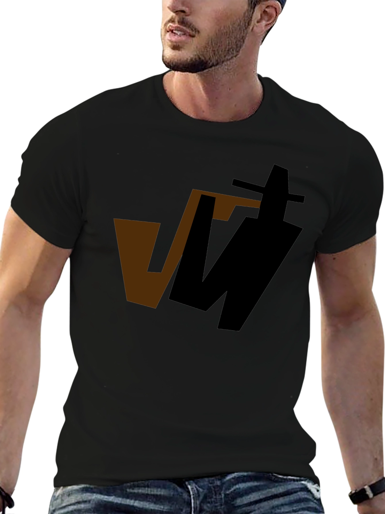Abstract Graphic Black T-Shirt