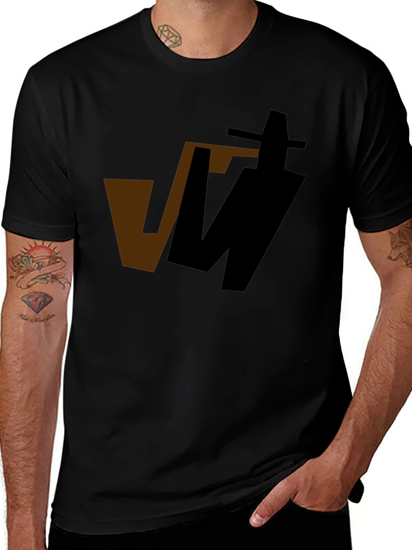 Abstract Graphic Black T-Shirt