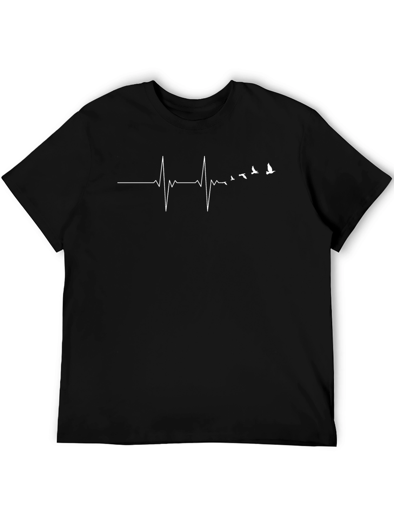 Heartbeat Bird Flight Black T-Shirt