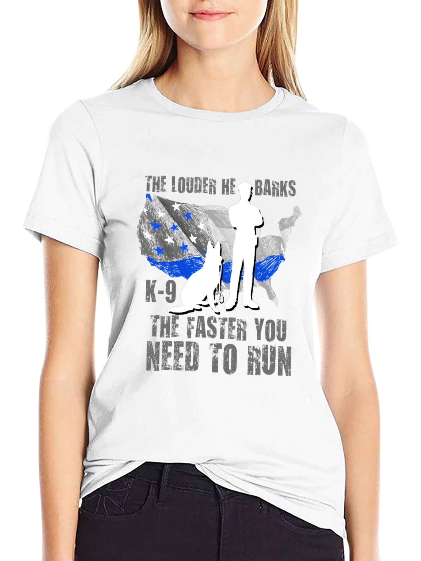 K-9 Police Dog T-Shirt - The Louder He Barks