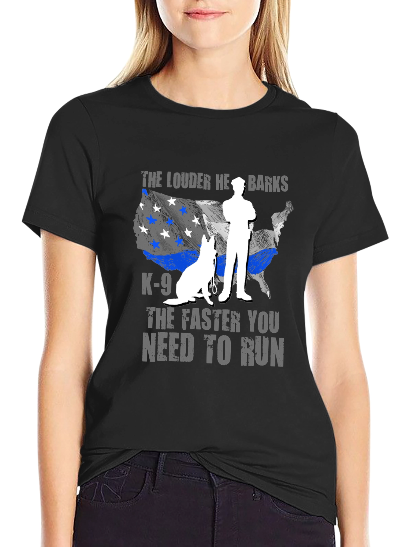 K-9 Police Dog T-Shirt - The Louder He Barks