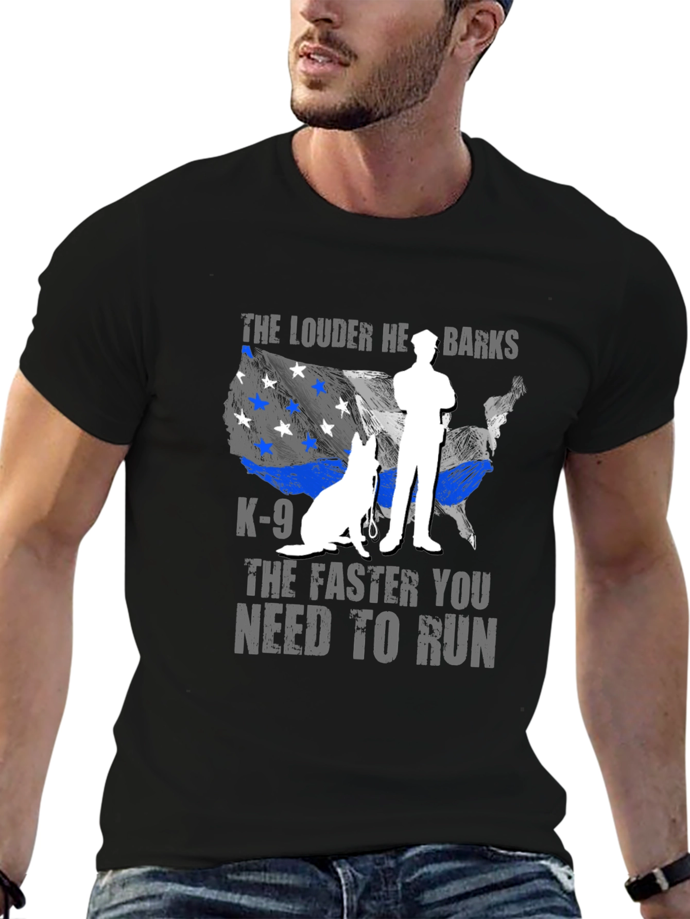 K-9 Police Dog T-Shirt - The Louder He Barks