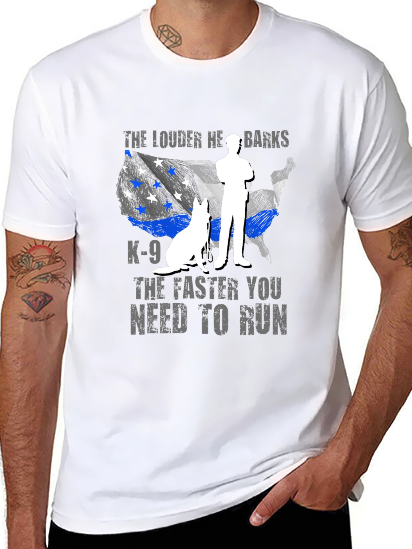 K-9 Police Dog T-Shirt - The Louder He Barks