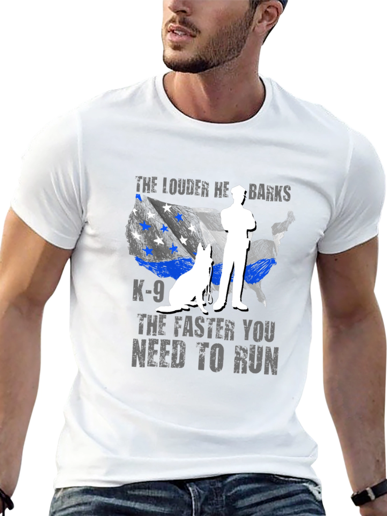 K-9 Police Dog T-Shirt - The Louder He Barks