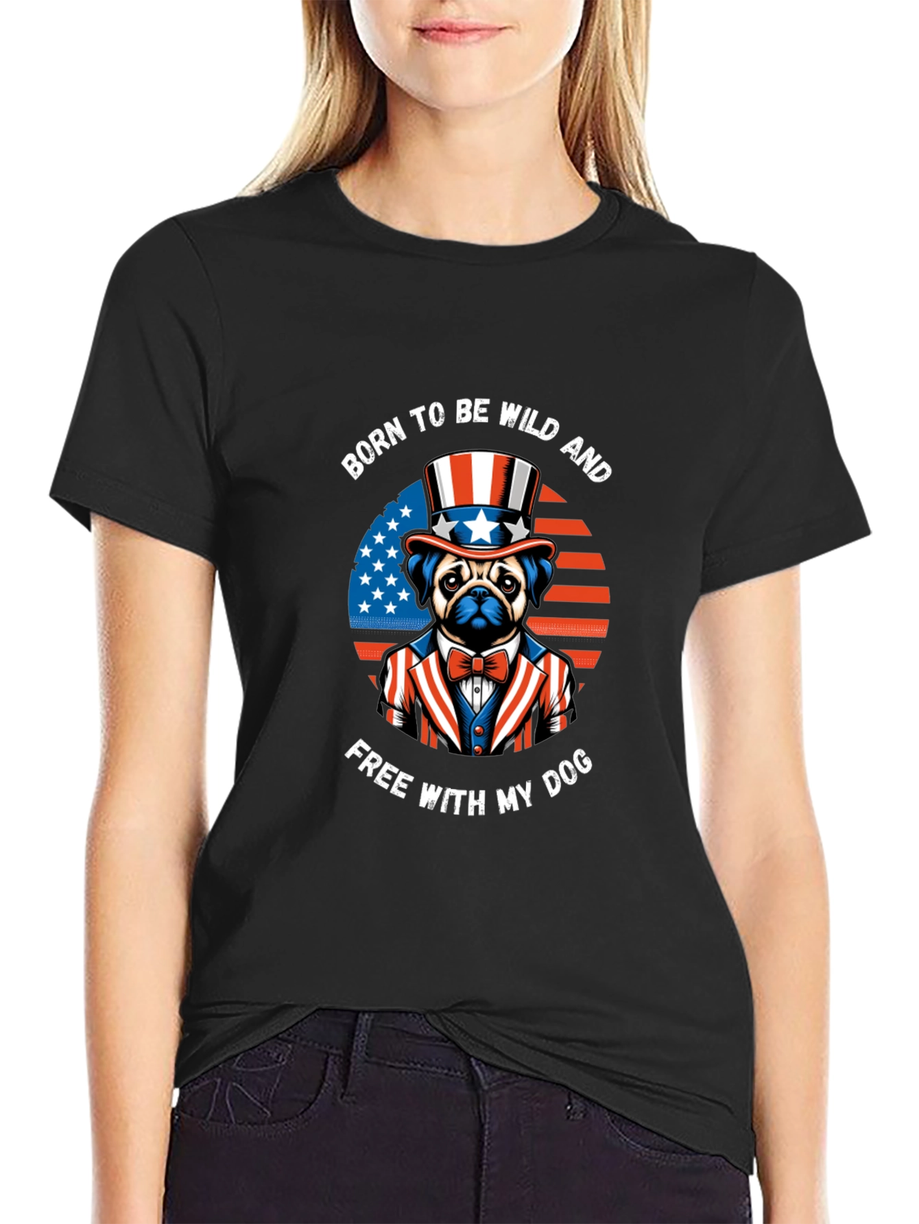 Born to Be Wild Pug T-Shirt