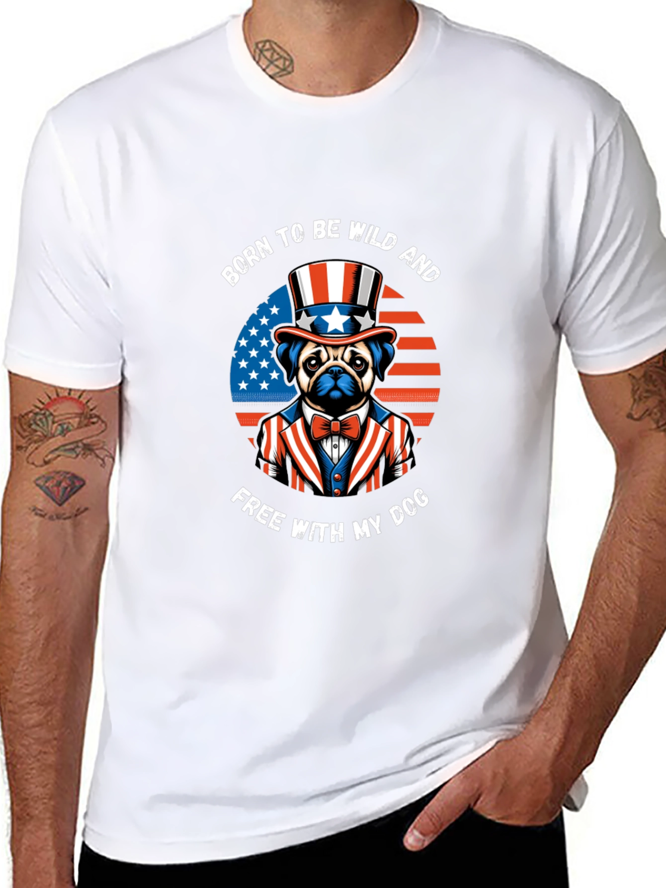 Born to Be Wild Pug T-Shirt