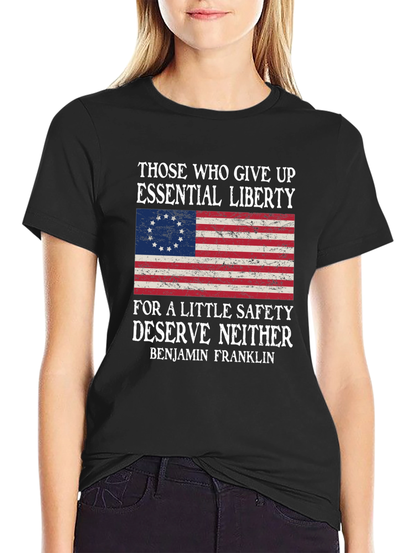 Liberty and Safety T-Shirt: Benjamin Franklin Quote
