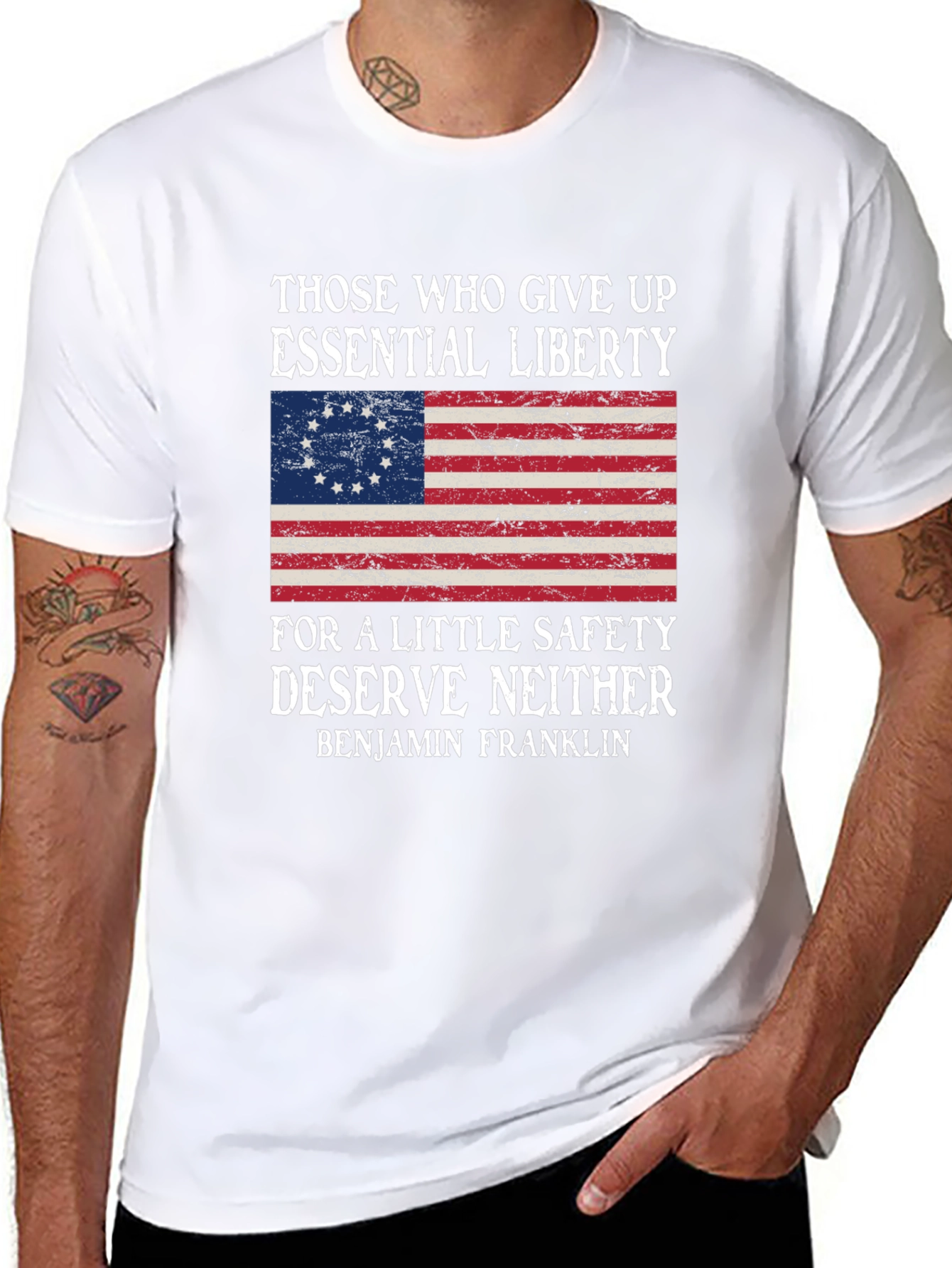 Liberty and Safety T-Shirt: Benjamin Franklin Quote