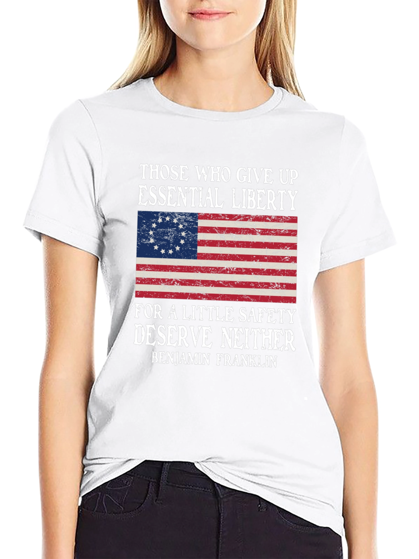 Liberty and Safety T-Shirt: Benjamin Franklin Quote
