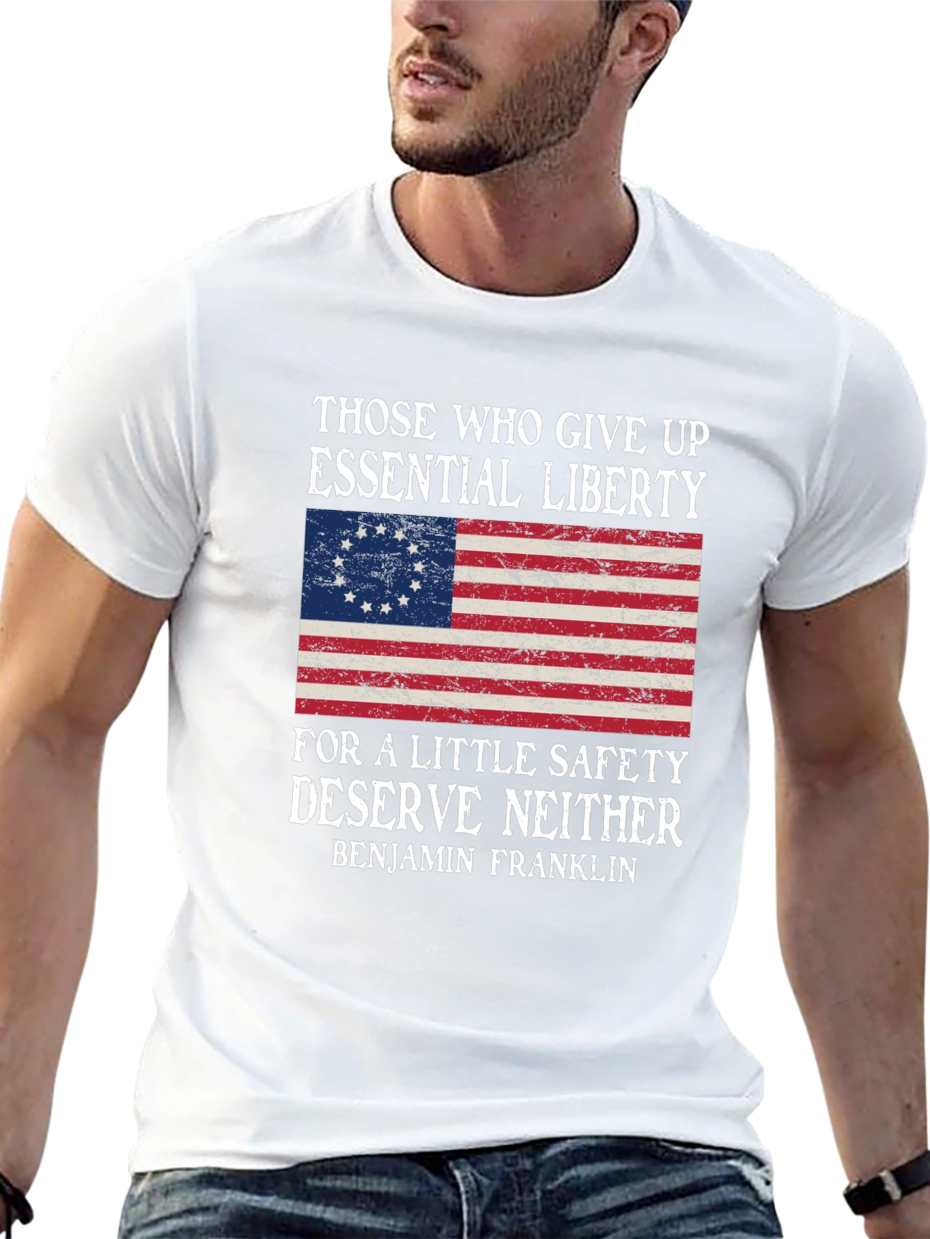 Liberty and Safety T-Shirt: Benjamin Franklin Quote
