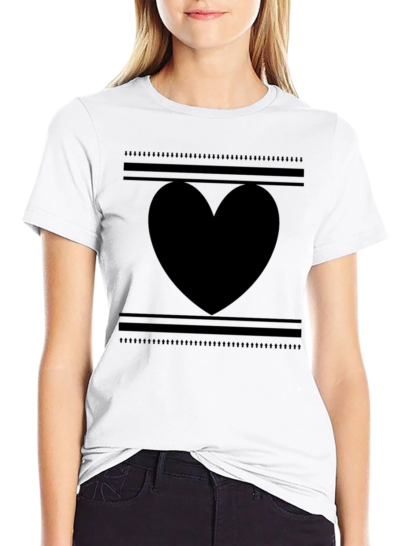 Heart Graphic Black T-Shirt
