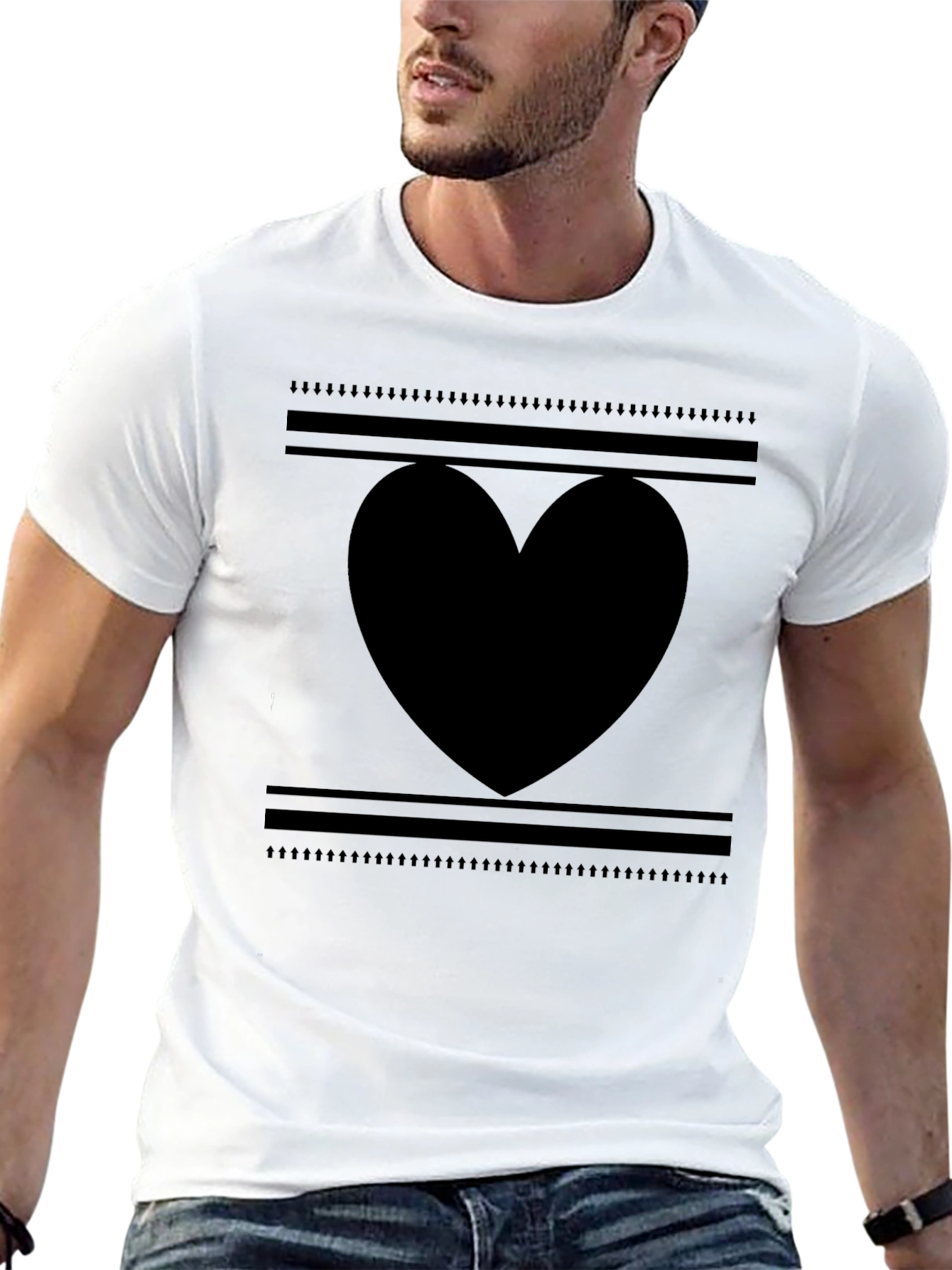 Heart Graphic Black T-Shirt