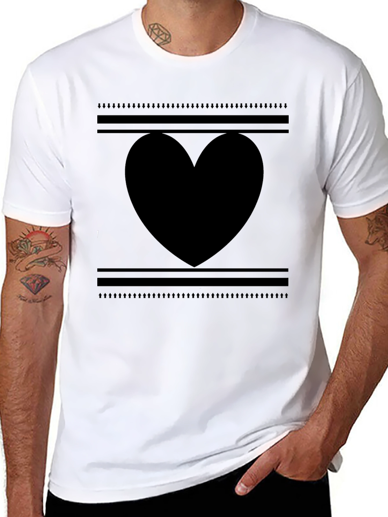 Heart Graphic Black T-Shirt