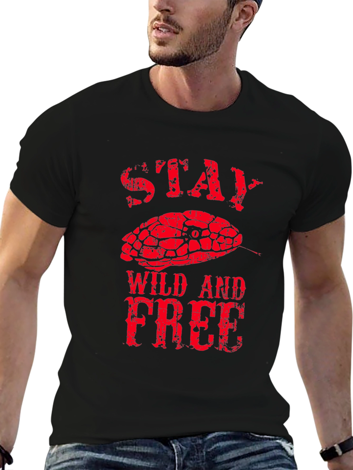 Stay Wild and Free Snake Graphic Tee