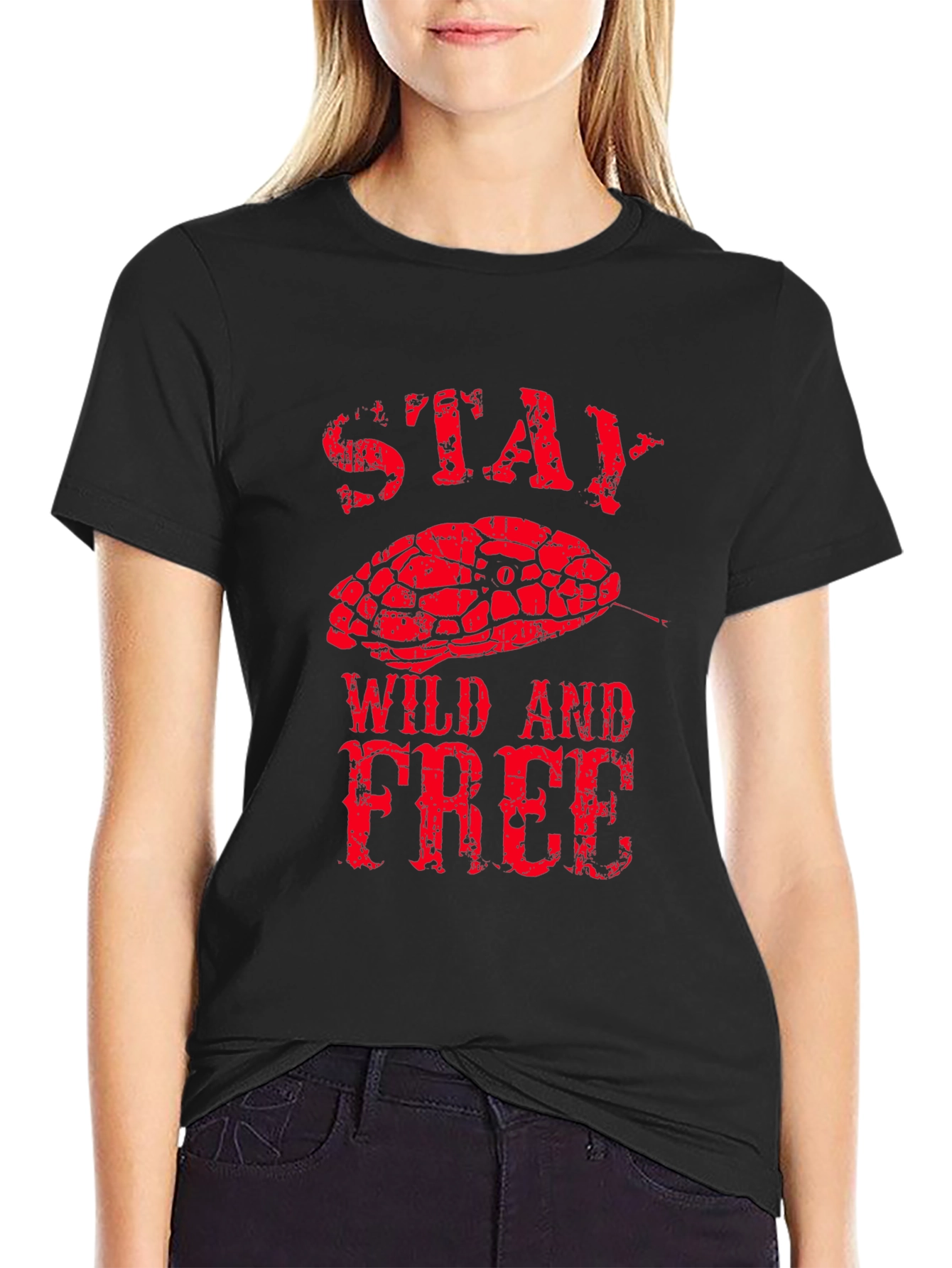Stay Wild and Free Snake Graphic Tee