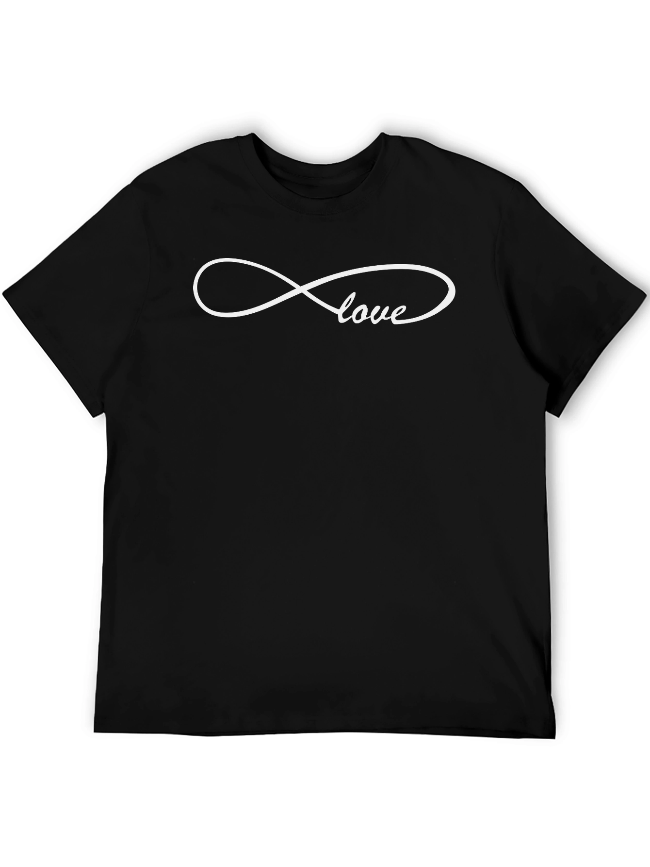 Infinity Love Graphic Tee - Soft Black Cotton Shirt