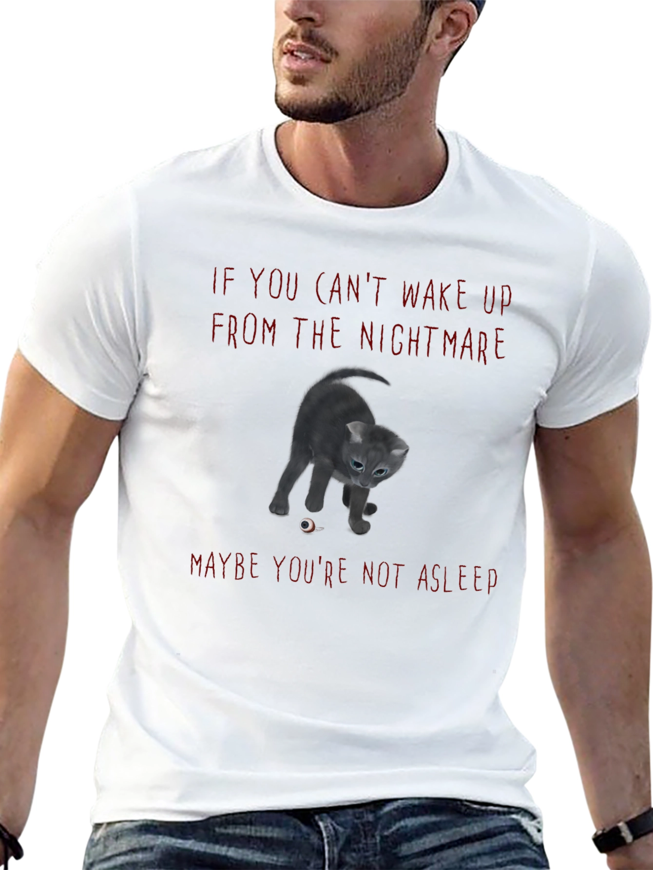 Nightmare Cat T-Shirt - Spooky Graphic Tee