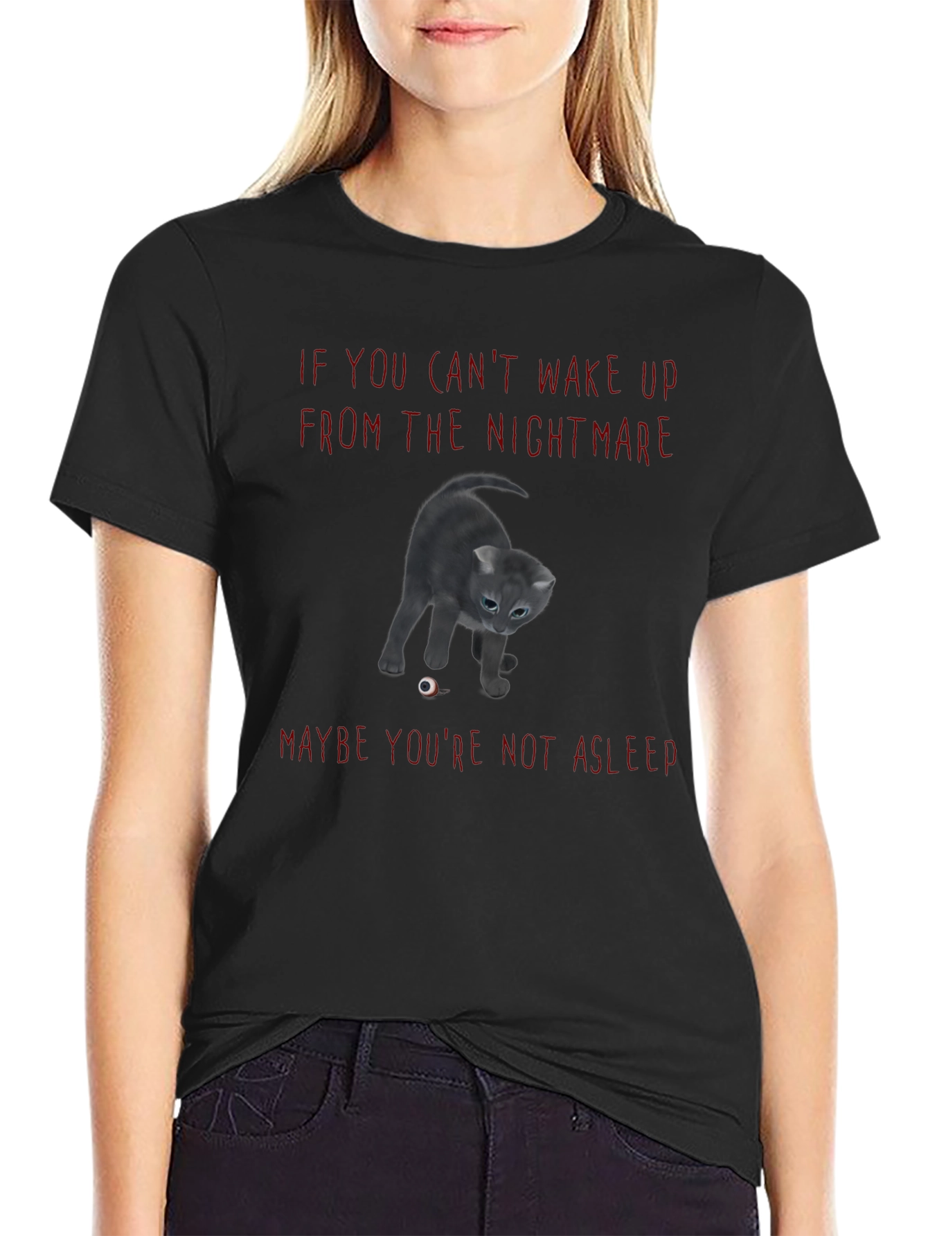 Nightmare Cat T-Shirt - Spooky Graphic Tee