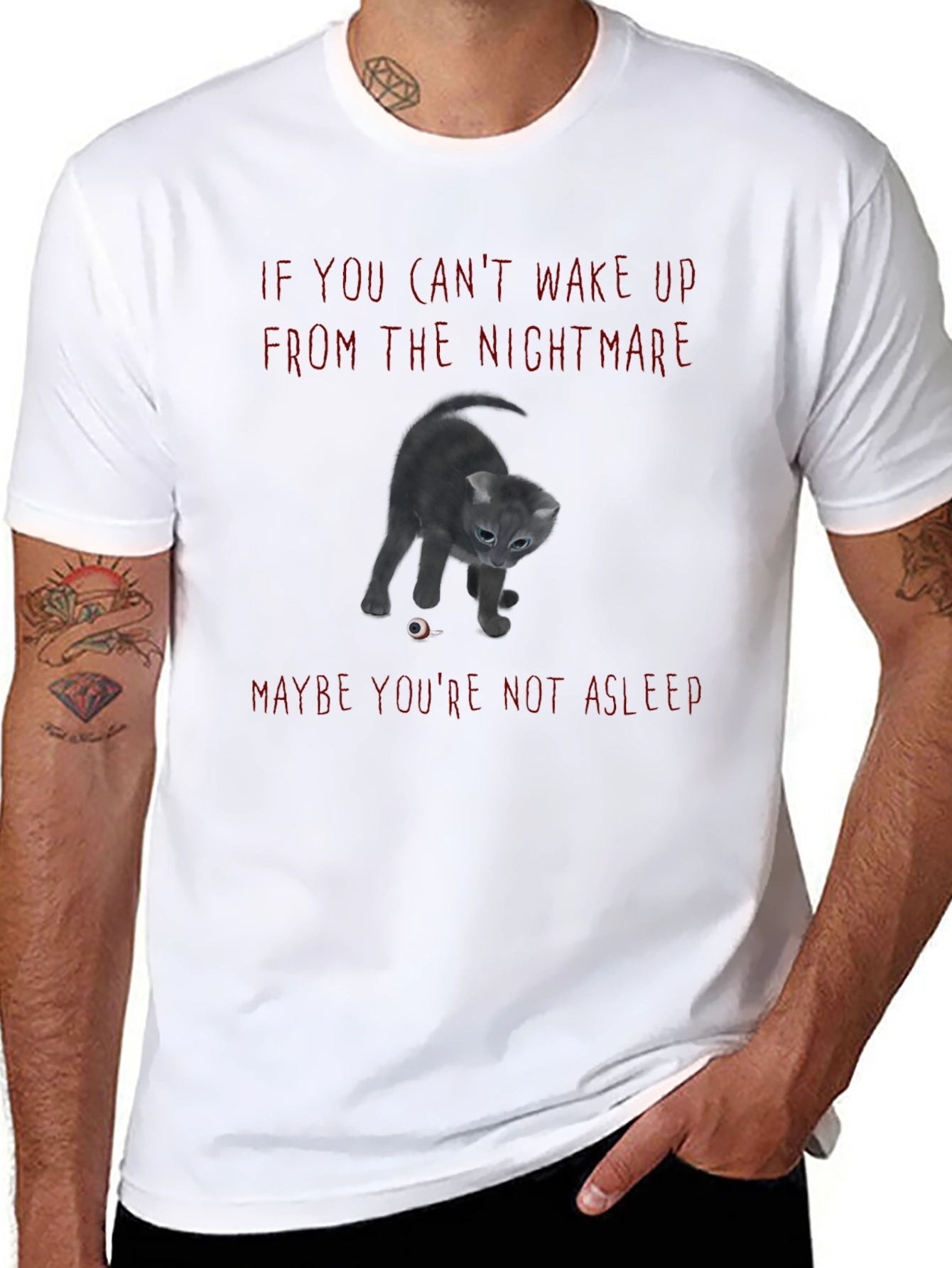 Nightmare Cat T-Shirt - Spooky Graphic Tee