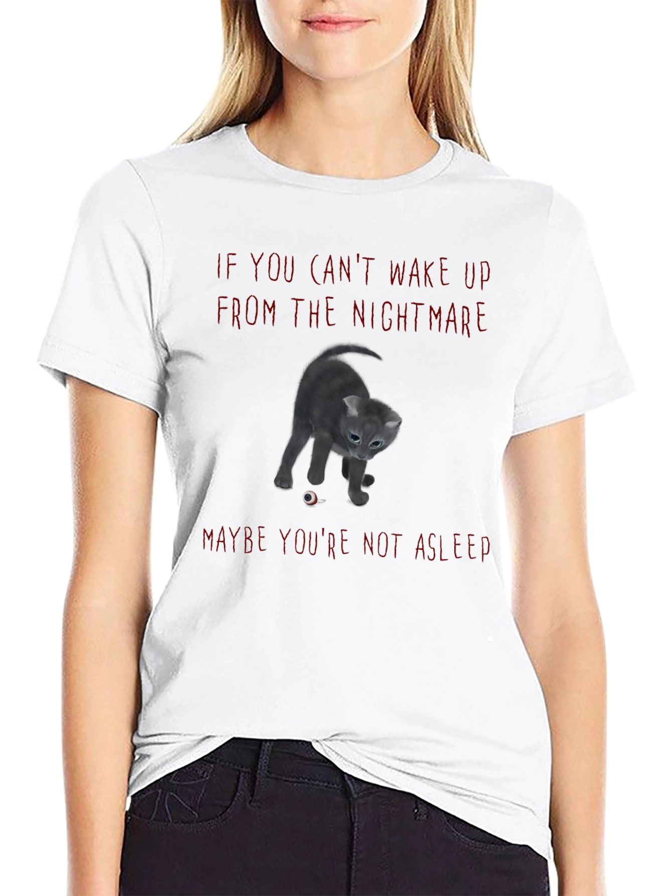 Nightmare Cat T-Shirt - Spooky Graphic Tee