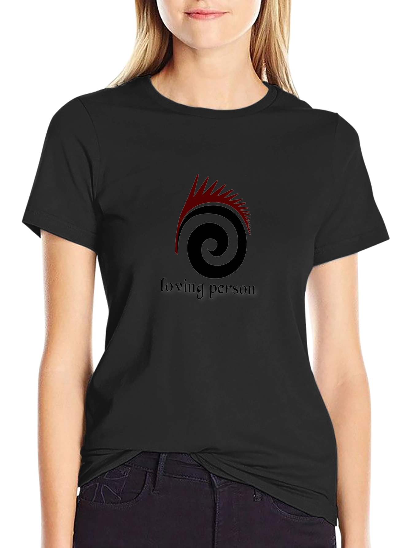 Loving Person Spiral Graphic Tee - Black