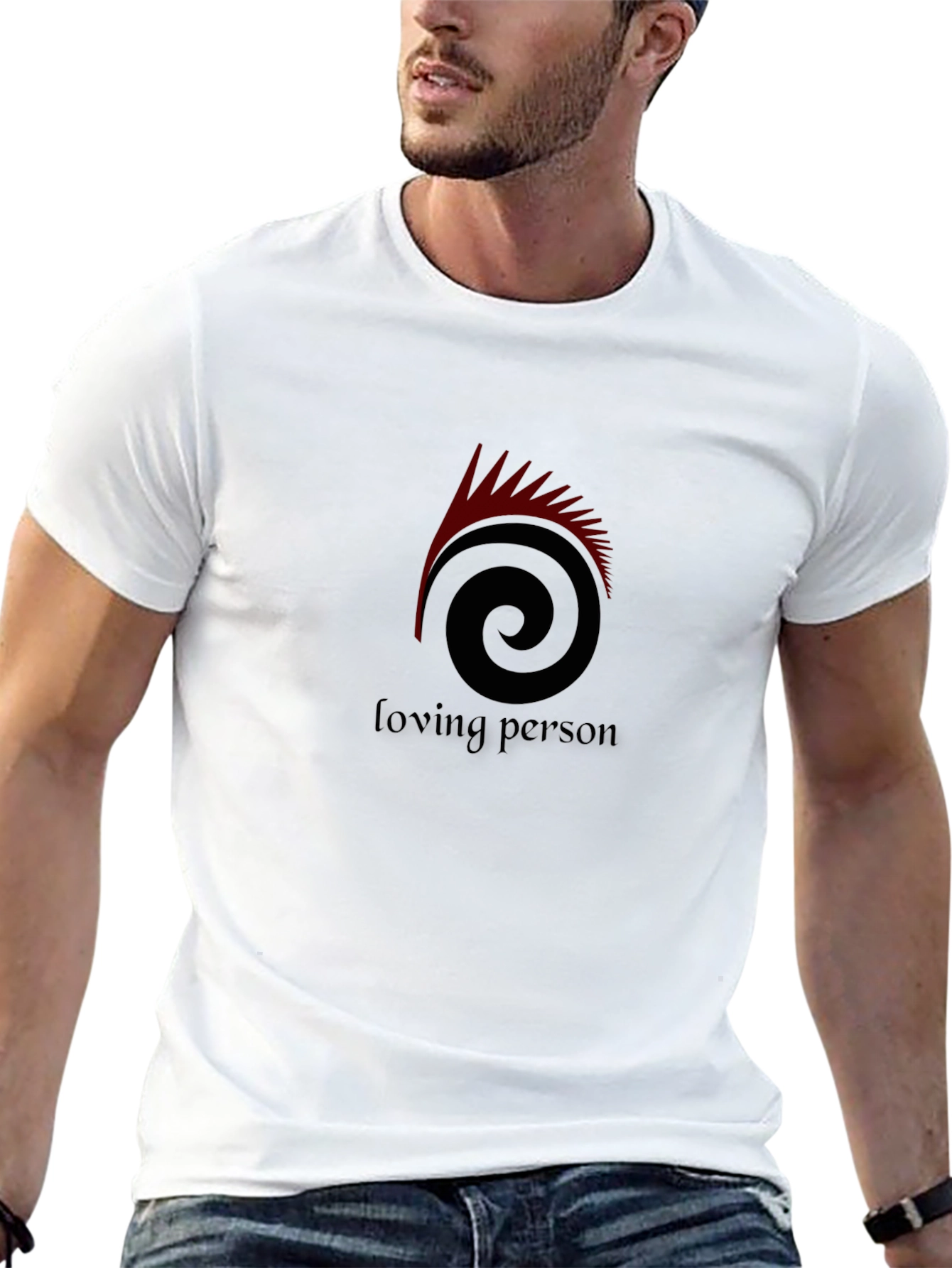 Loving Person Spiral Graphic Tee - Black
