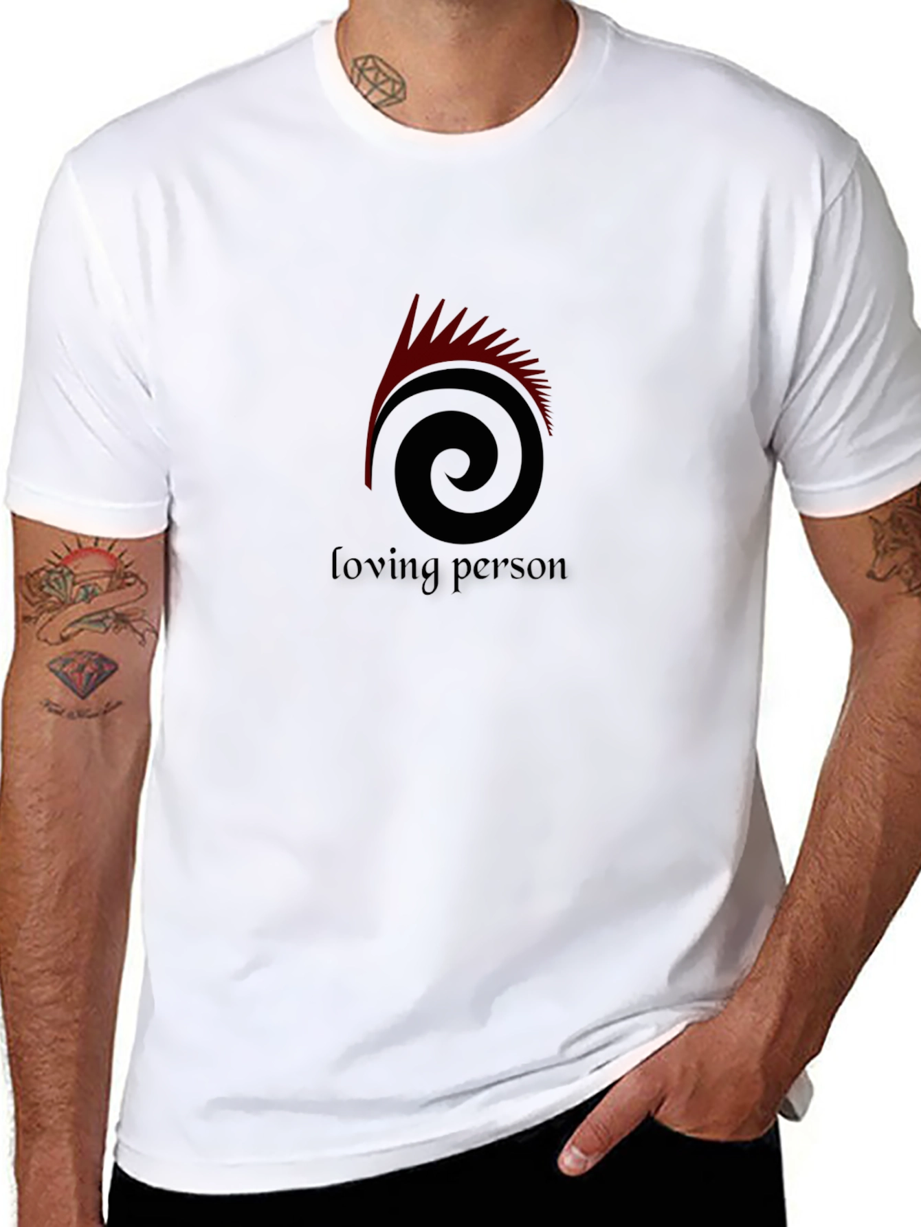Loving Person Spiral Graphic Tee - Black