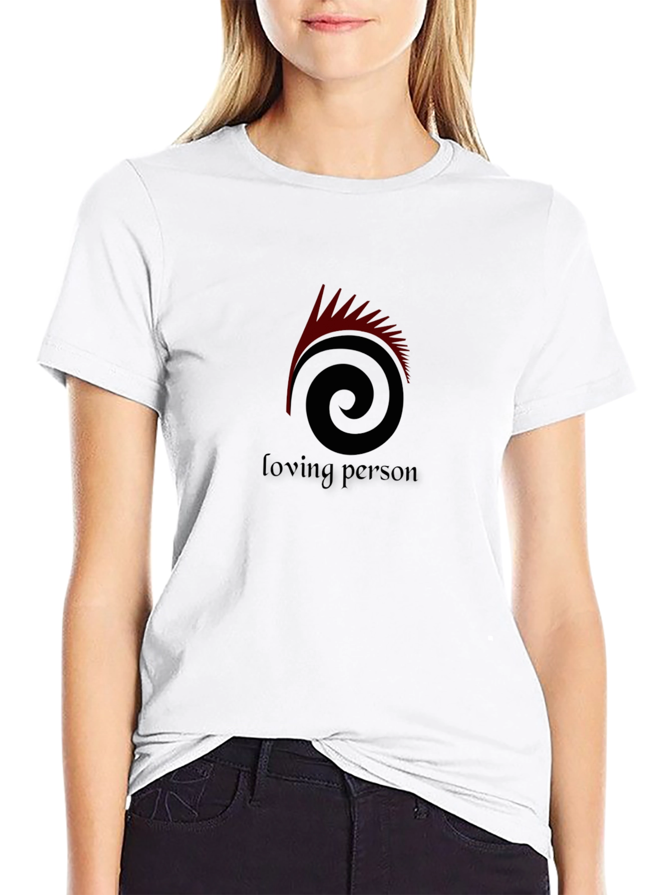 Loving Person Spiral Graphic Tee - Black