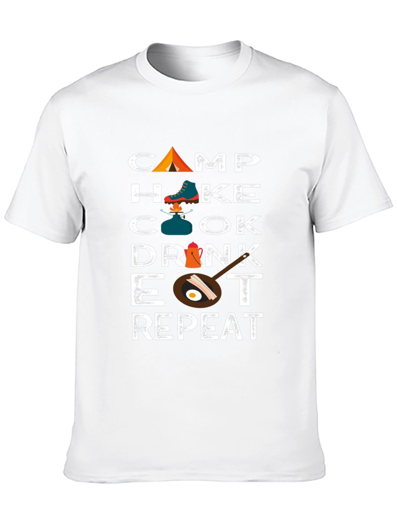 Camp Hike Cook Drink Eat Repeat Graphic T-Shirt