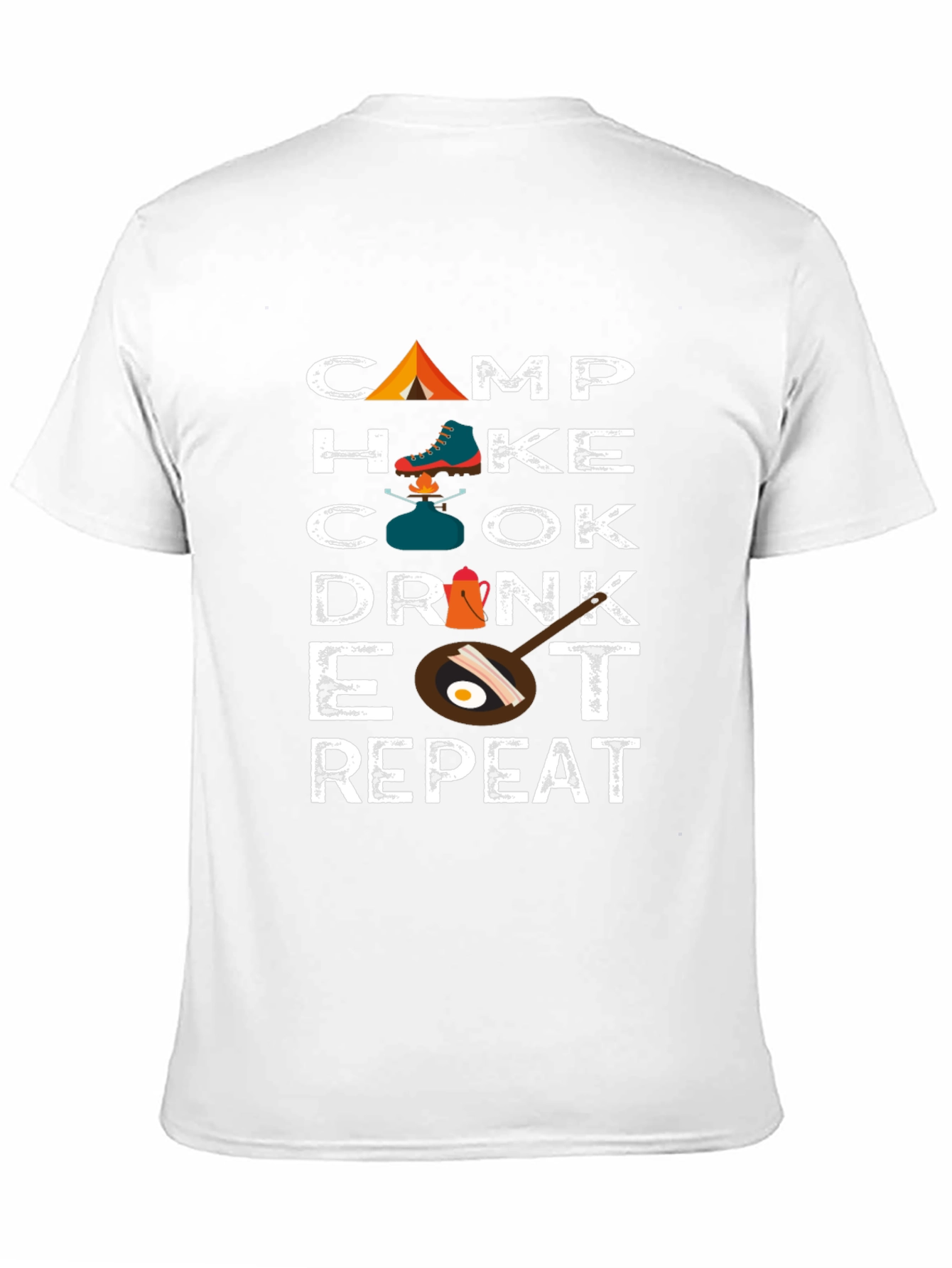 Camp Hike Cook Drink Eat Repeat Graphic T-Shirt