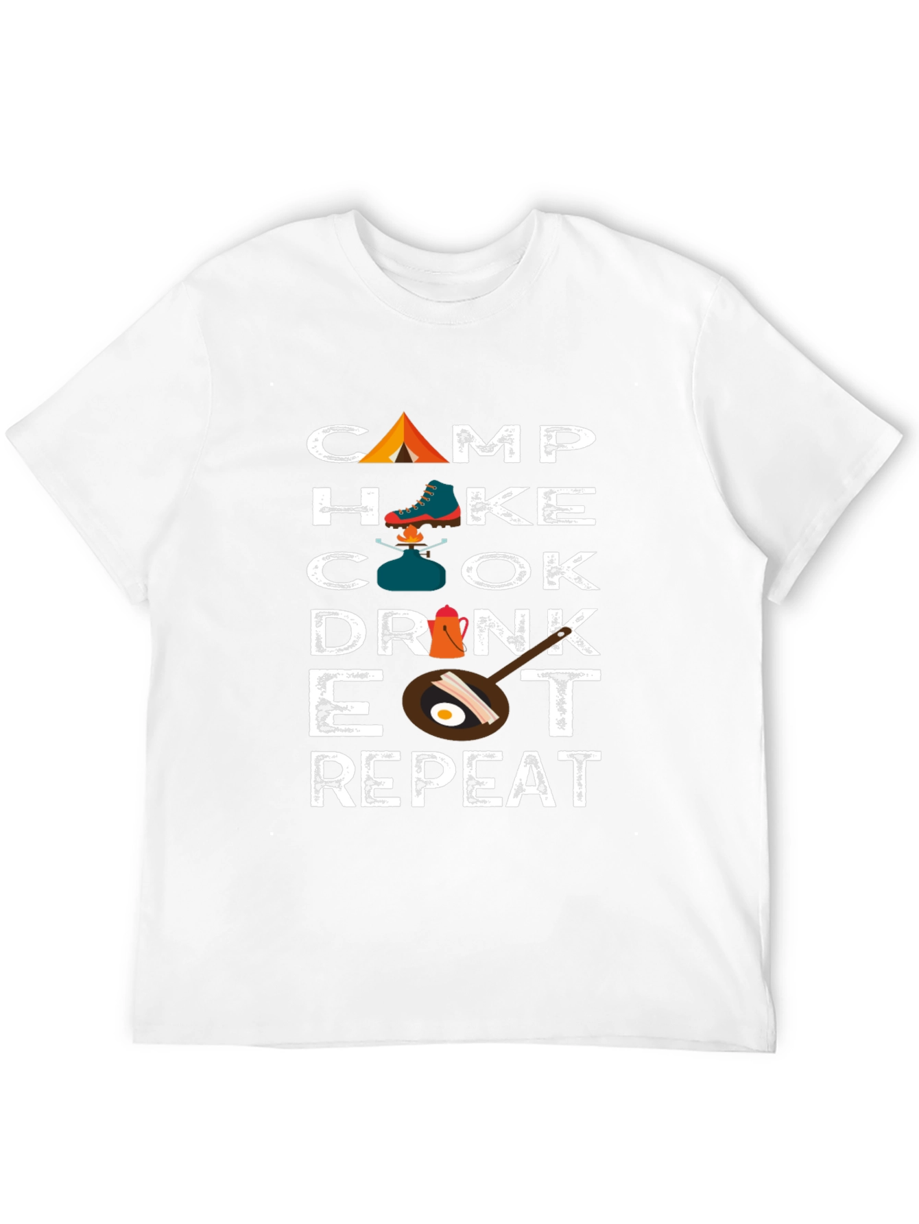 Camp Hike Cook Drink Eat Repeat Graphic T-Shirt