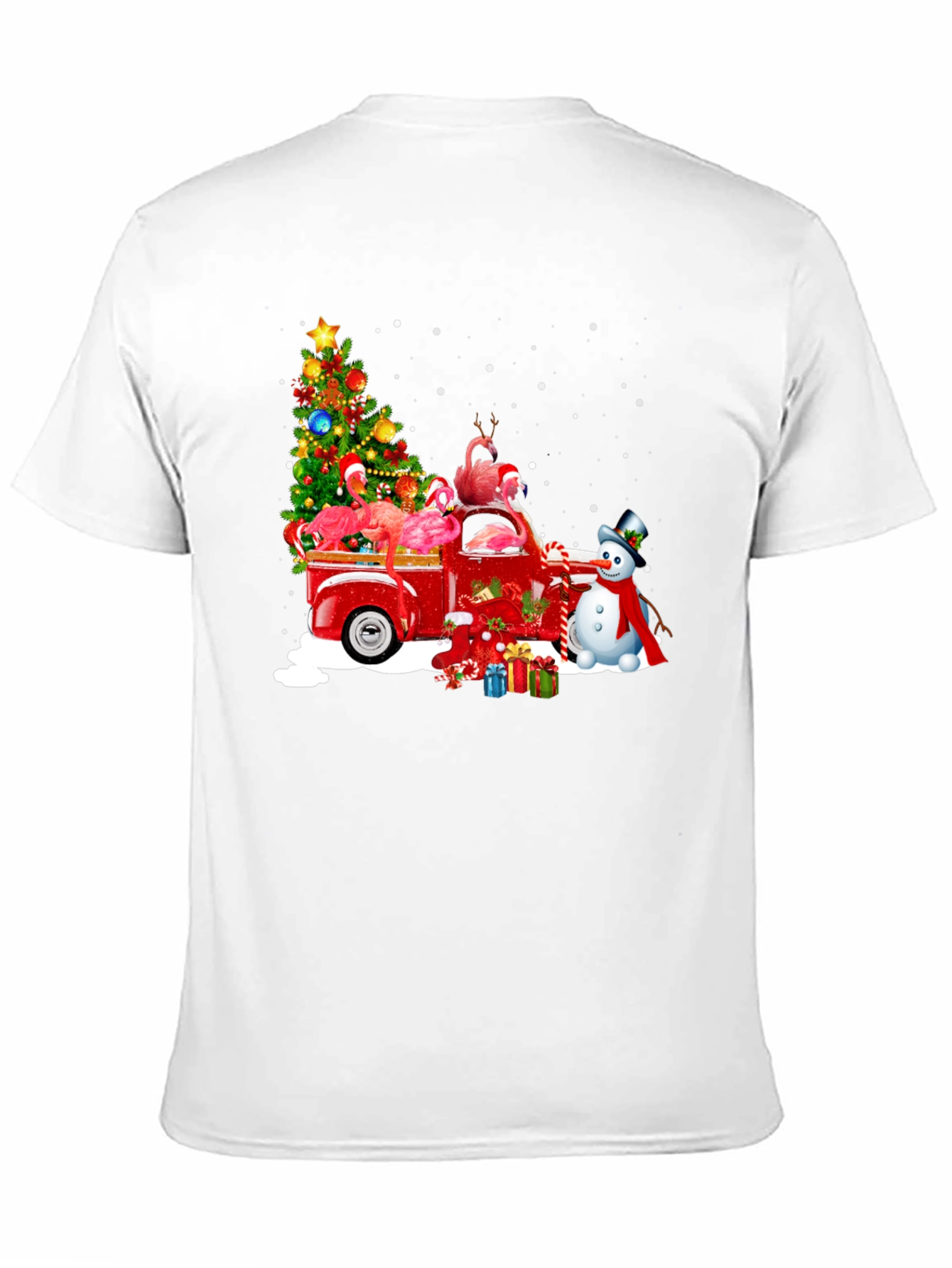 Flamingo Christmas Truck T-Shirt