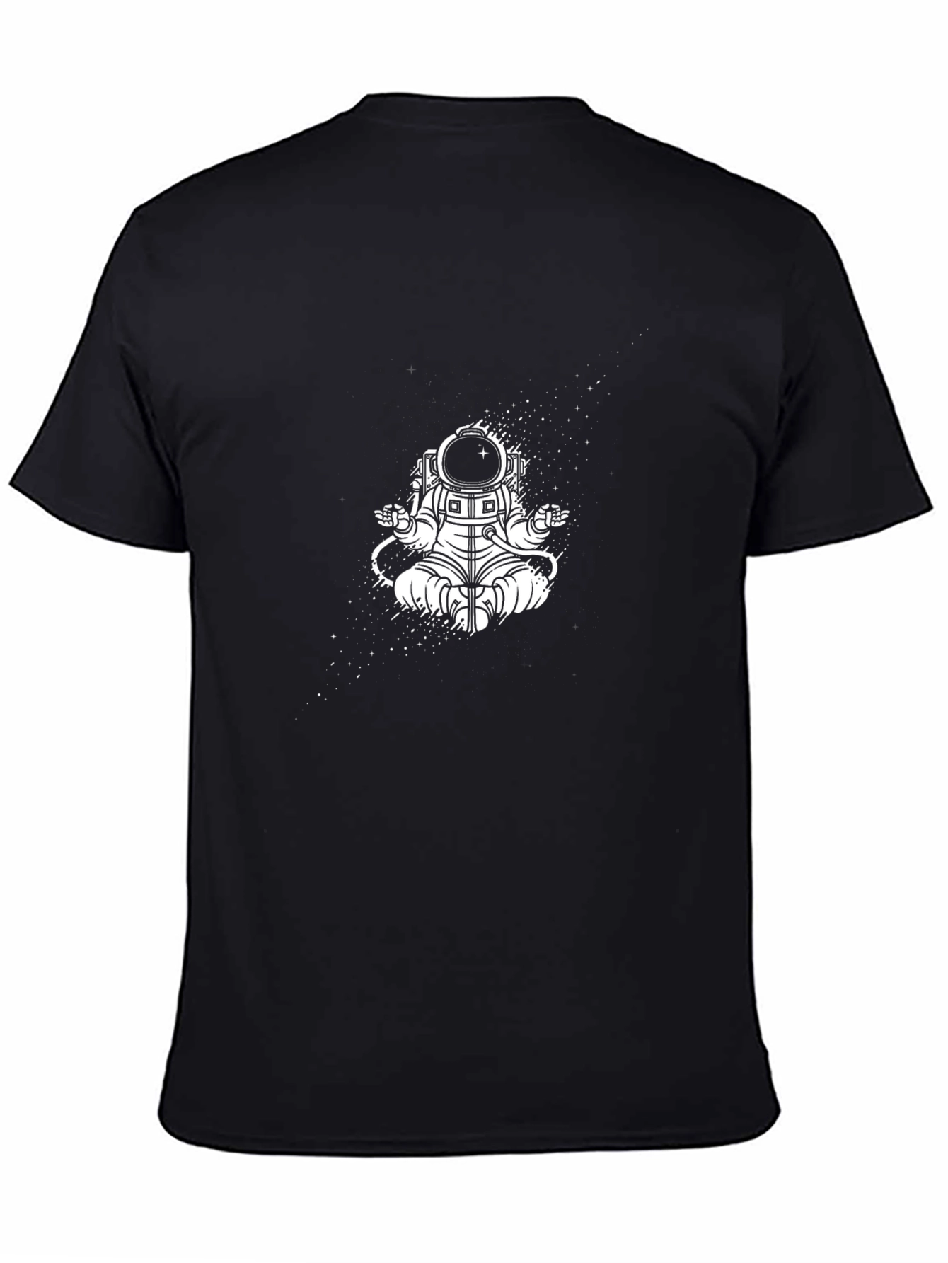 Meditating Astronaut Black T-Shirt