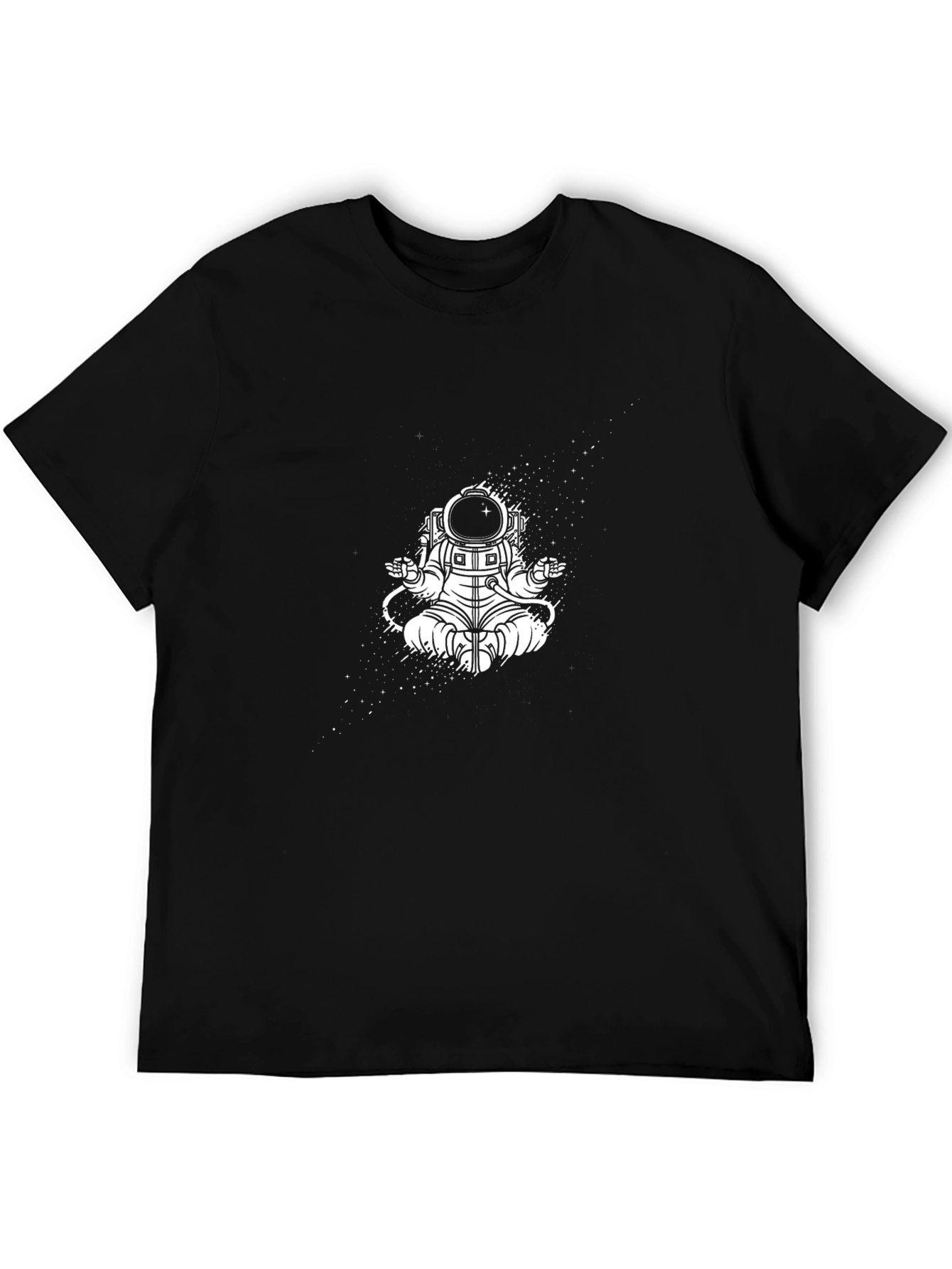 Meditating Astronaut Black T-Shirt
