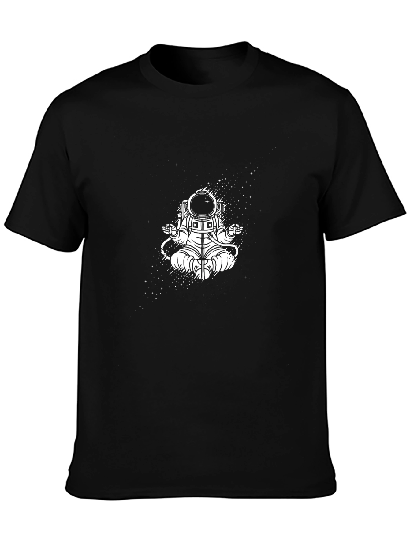 Meditating Astronaut Black T-Shirt