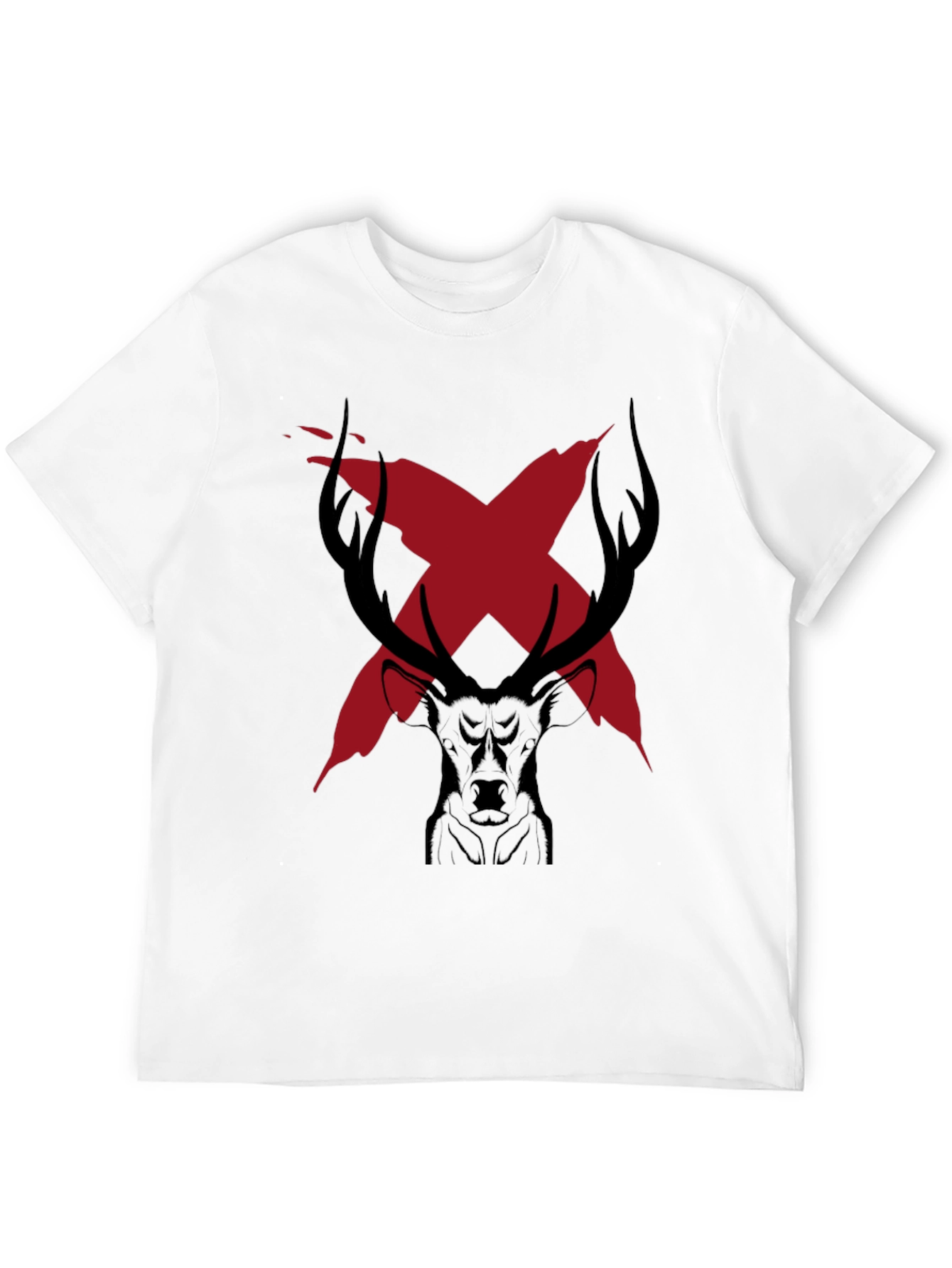 Edgy Deer Graphic Tee - Black