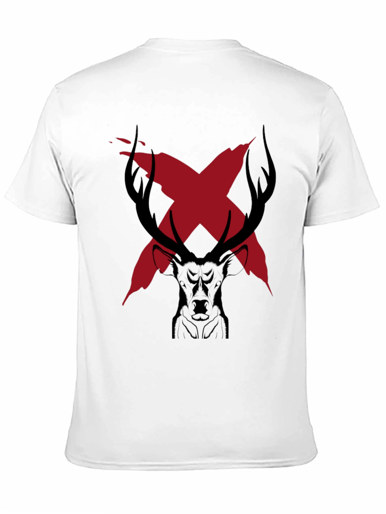 Edgy Deer Graphic Tee - Black