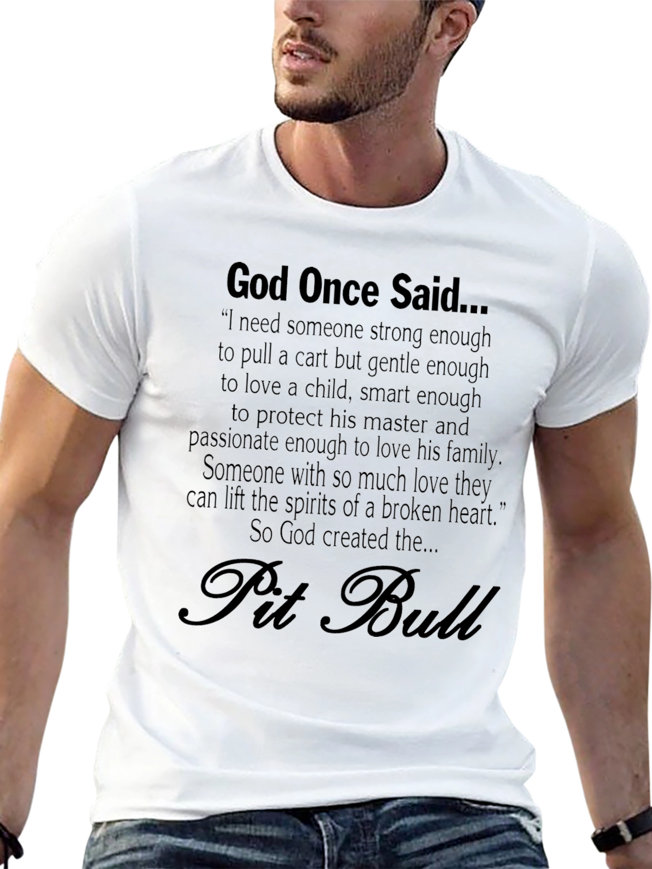 God Created Pit Bulls Black T-Shirt