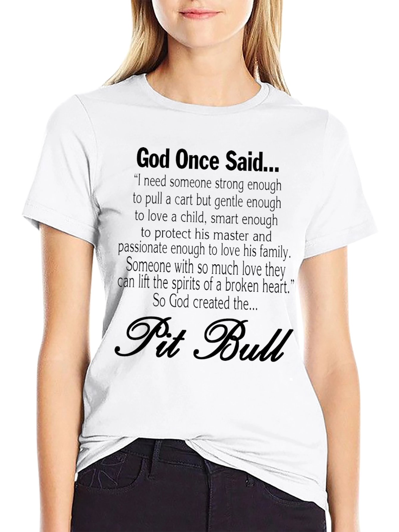 God Created Pit Bulls Black T-Shirt