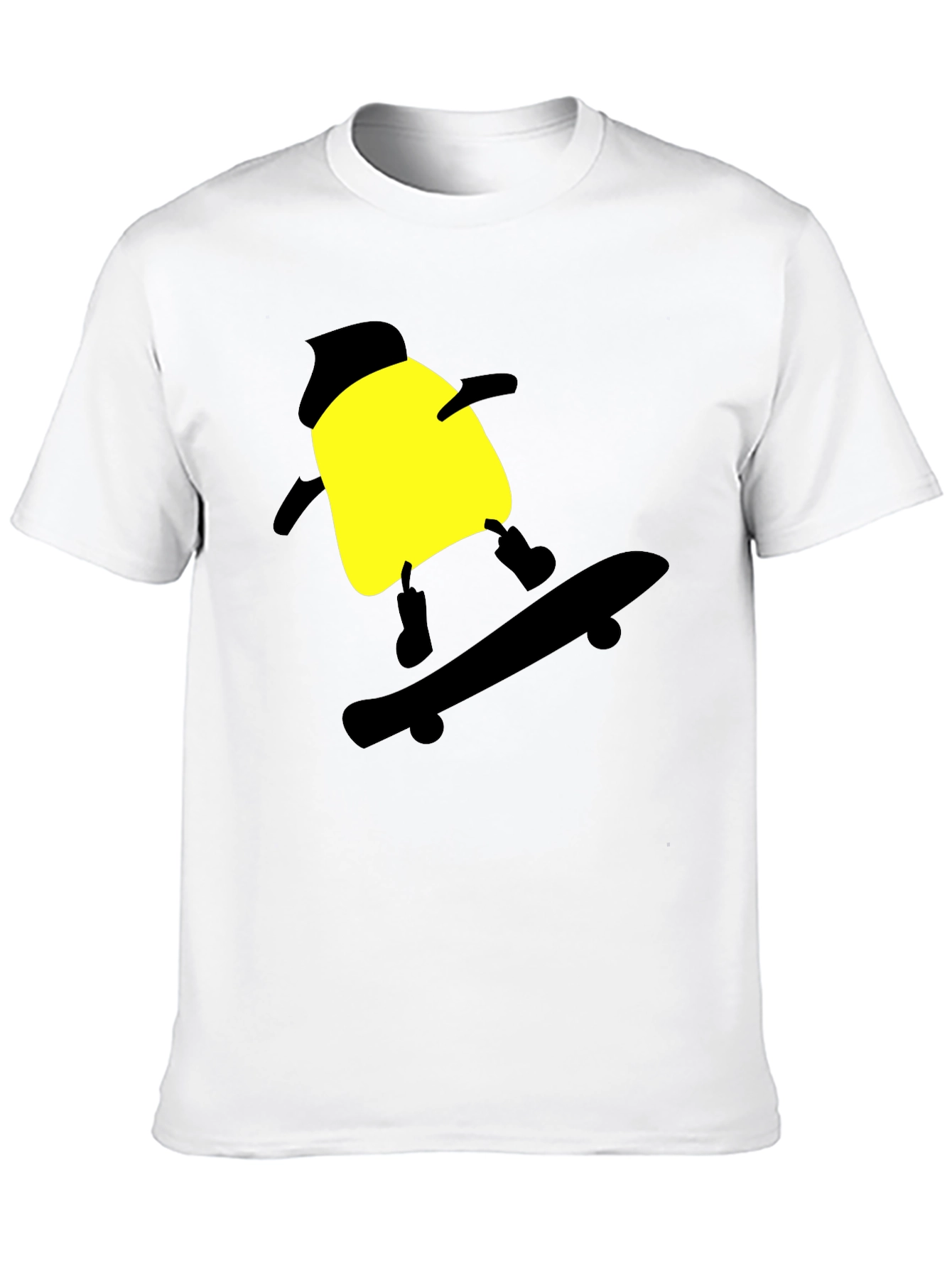 Skateboarding Cartoon T-Shirt - Black Cotton Tee