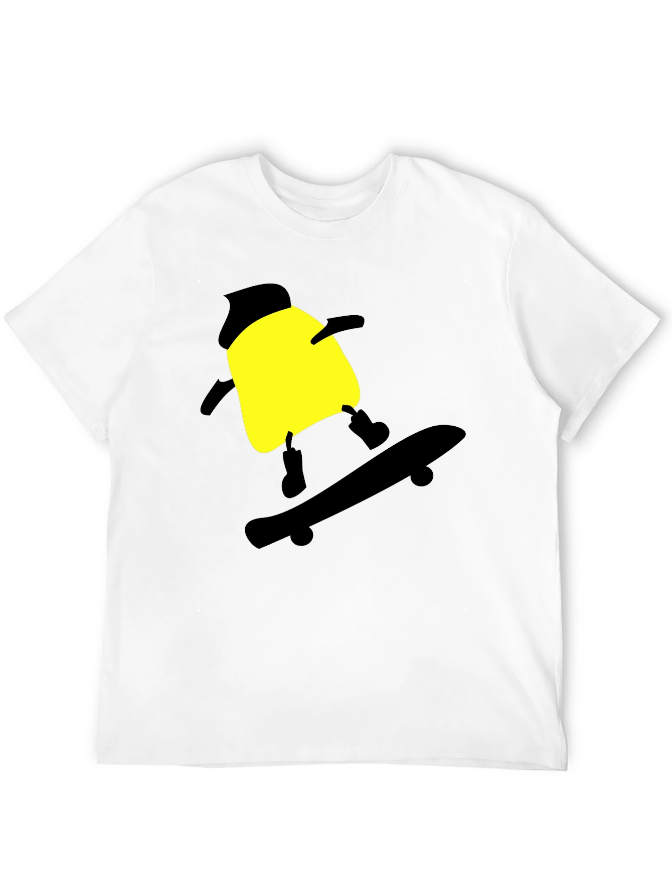 Skateboarding Cartoon T-Shirt - Black Cotton Tee