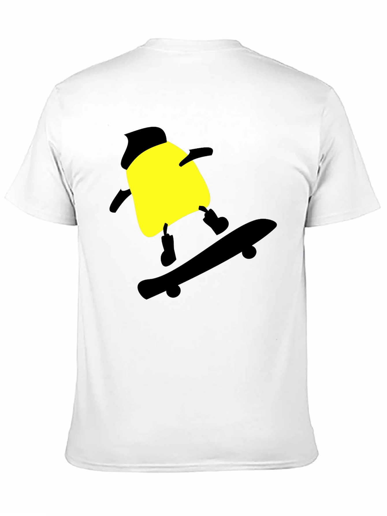 Skateboarding Cartoon T-Shirt - Black Cotton Tee