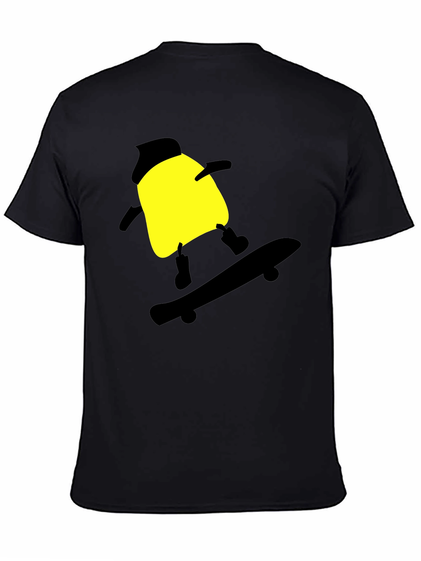 Skateboarding Cartoon T-Shirt - Black Cotton Tee