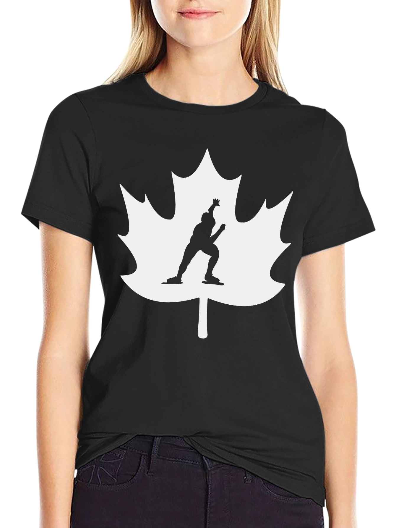 Canadian Pride Speed Skater Black T-Shirt
