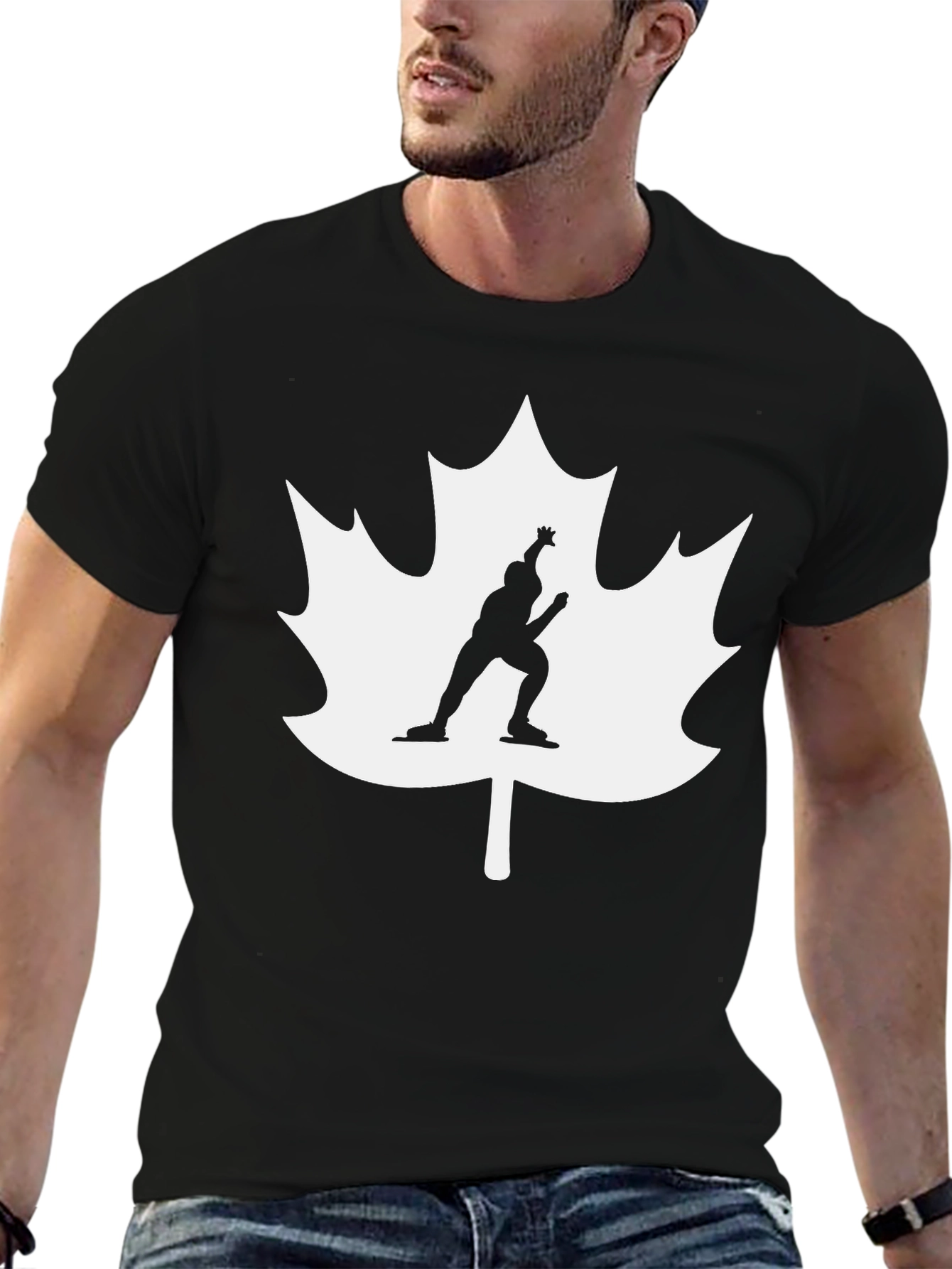 Canadian Pride Speed Skater Black T-Shirt