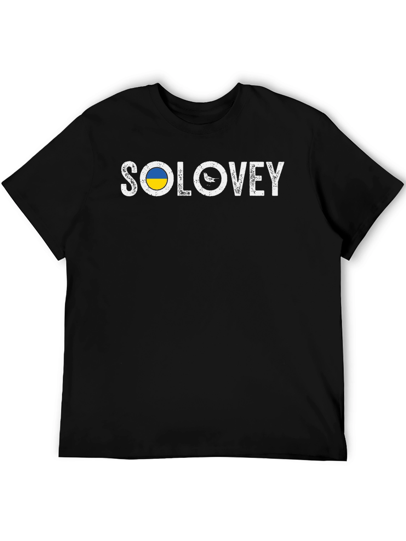 Solovey Ukraine Bird Graphic Black T-Shirt
